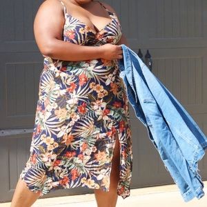F21+ tropical print dress